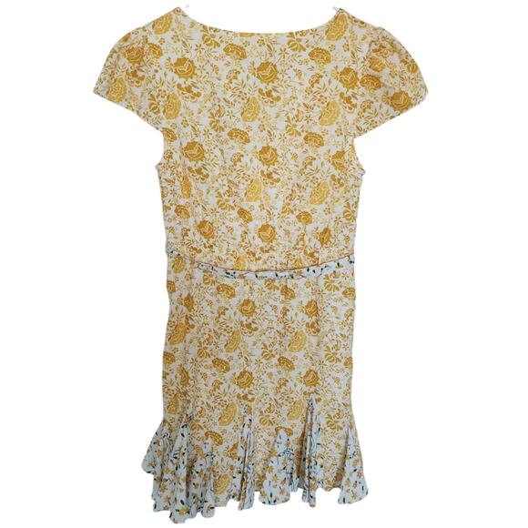 Celina Moon Belted Mini Floral Dress M Boho Romantic Cottage Farmhouse Fairy - Picture 3 of 8